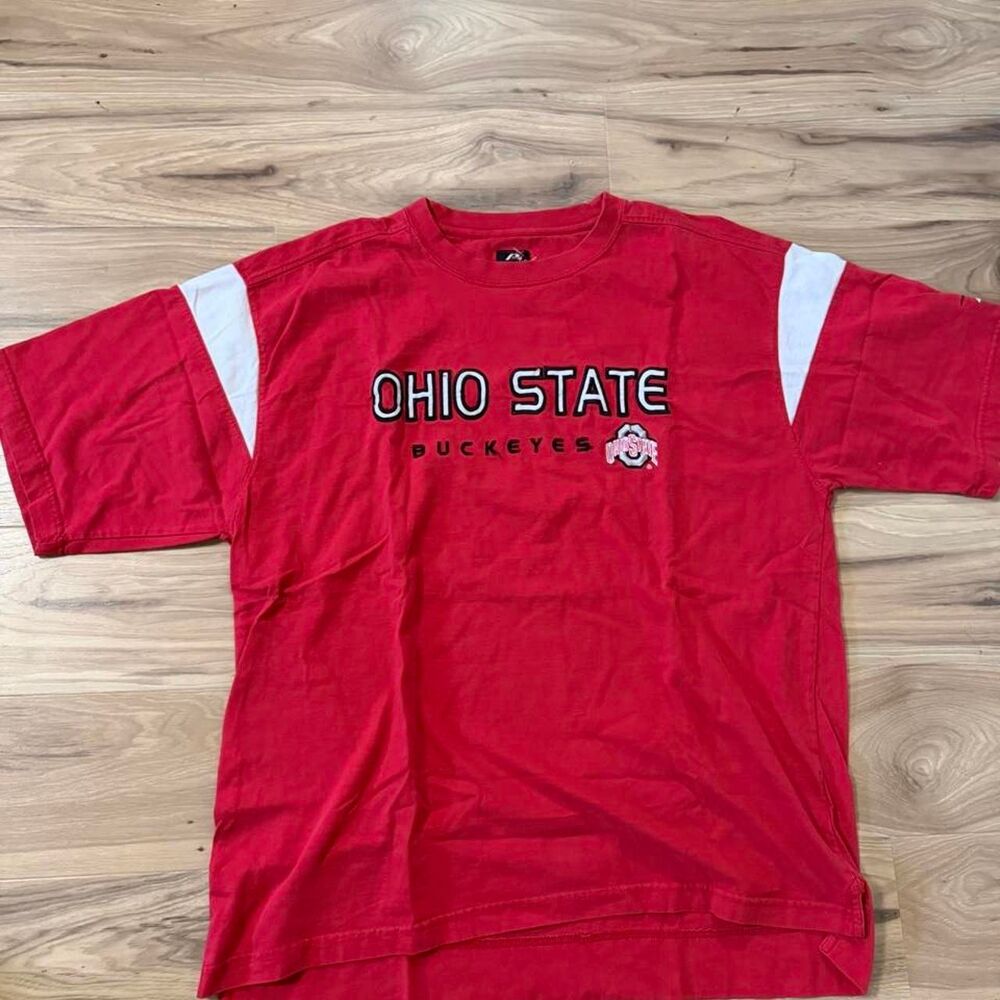 Vintage 00s Ohio State Buckeyes red college sports embroidered tee size XL